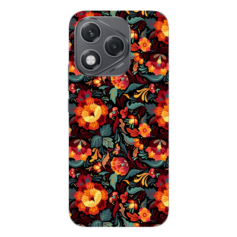 Honor 400 Lite Orange flowers Transparent Silicone TPU Θήκη